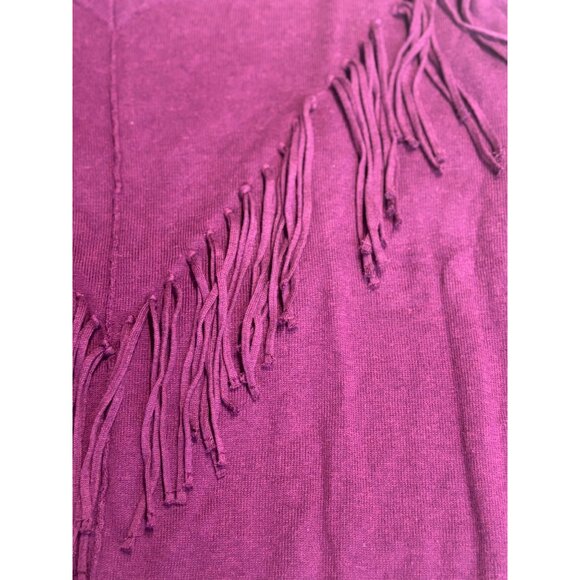DKNY Fringe Embellished V-neckline Dolman Sweater, Purple, S - Picture 13 of 13